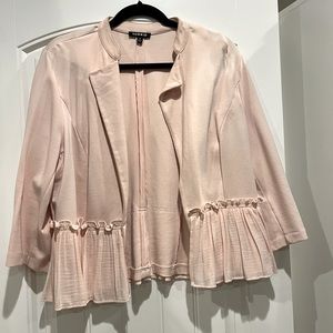 Cropped stretch pink ponte blazer